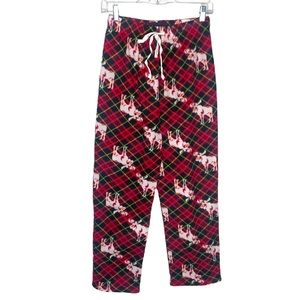 Cambridge Classics Moose Print Plaid Lounge Pants Drawstring Size M